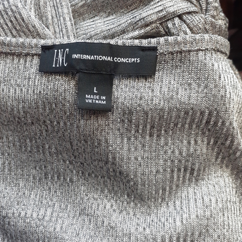 INC International Concepts Shimmering Metallic Long Sleeve Top - Picture 2 of 4